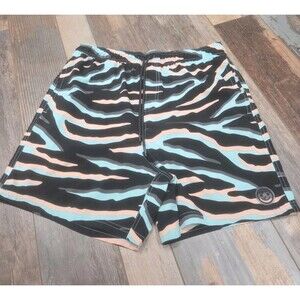 Neff Multi Color Zebra Stripe Swim Trunks Board Shorts Youth Boys SZ X-Large B23